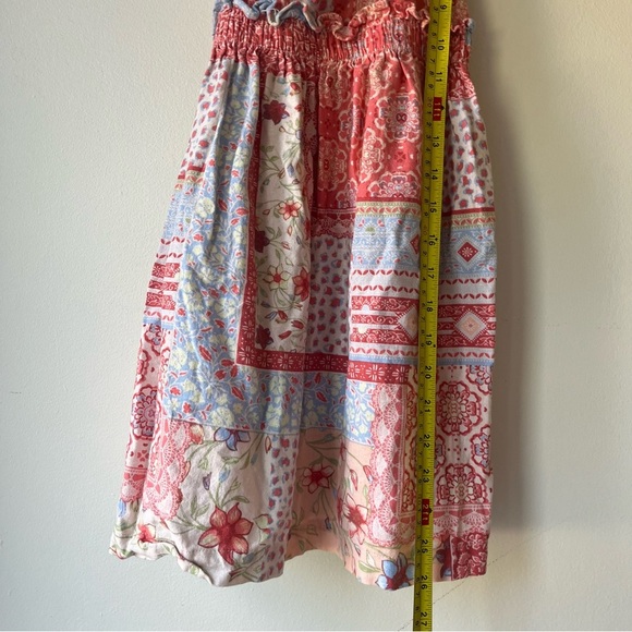 Vince Camuto Girls Size 8 Patchwork Sundress Linen Blend Boho Summer Dress - Picture 3 of 8